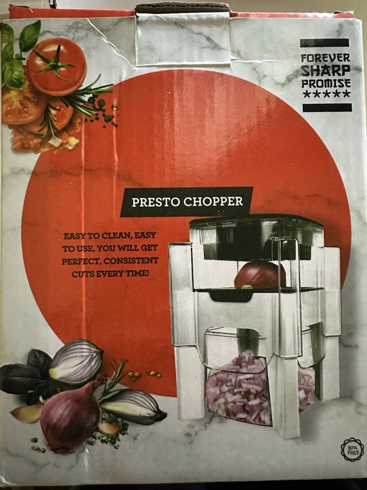 Presto Chopper 7-Piece Set Push Function Dishwasher Safe BPA Free