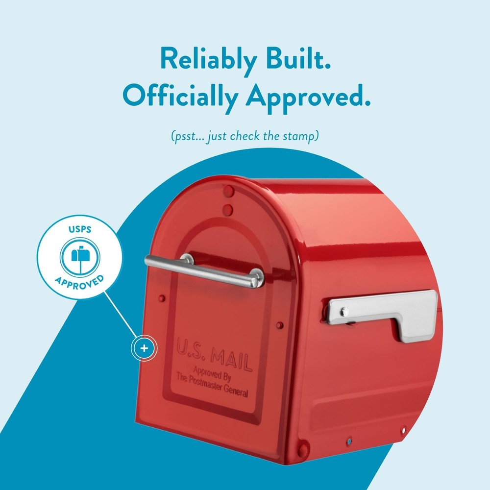 Architectural Mailboxes 79007RSR Boulder Mailbox, Red