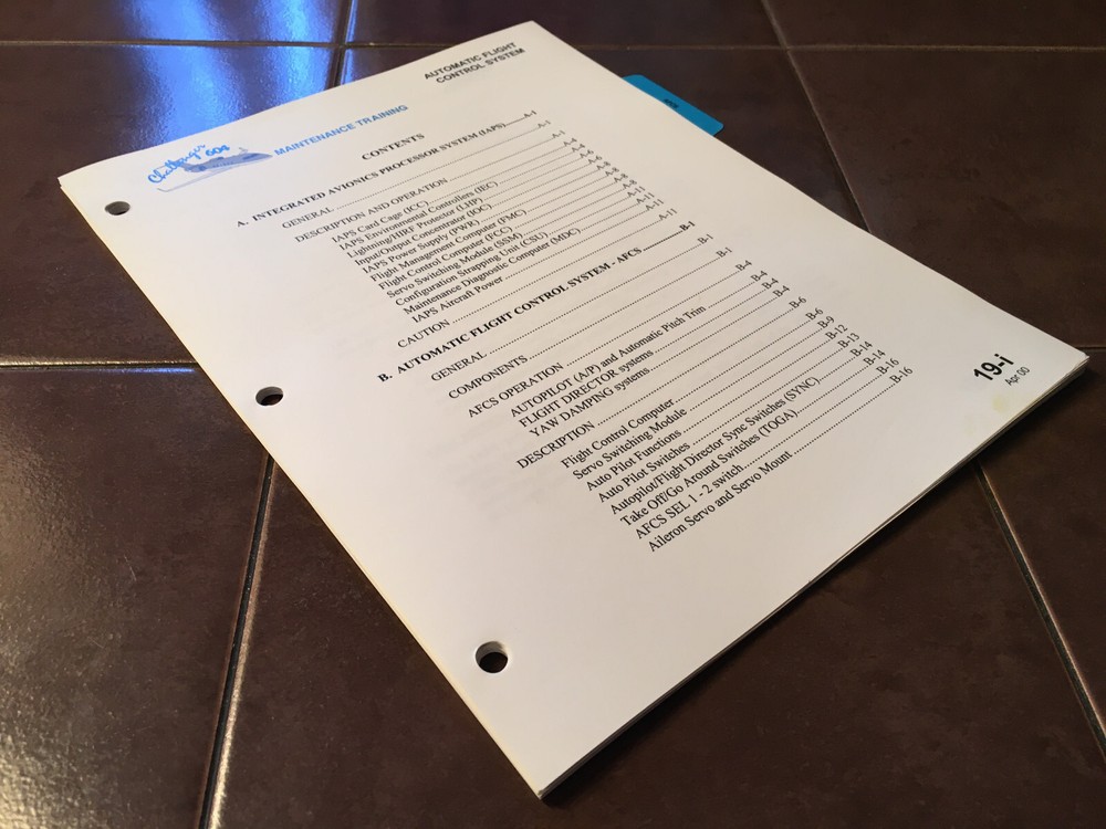 Bombardier Challenger CL-604 AFCS & IAPS Service Training Manual