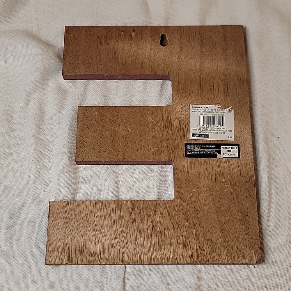 Wooden letter E