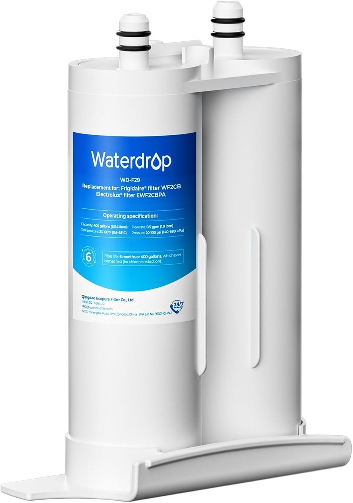 Waterdrop Refrigerator Water Filter, Replacement for WF2CB, PureSource2, 1 Pack