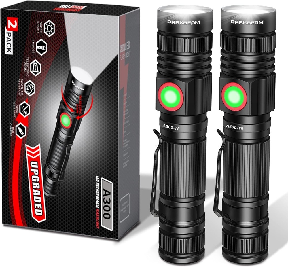 DARKBEAM LED Flashlights A300-White light, A300 White Light - 2 PACK