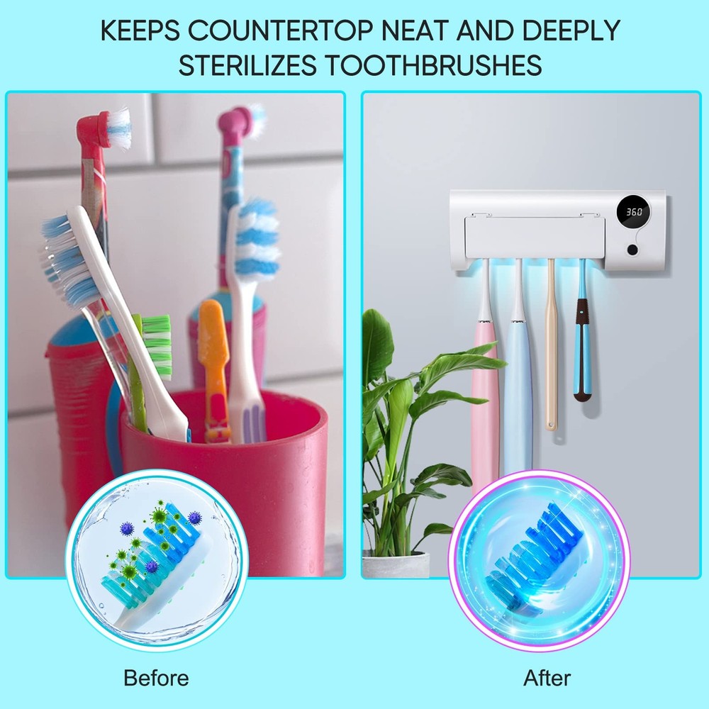 StarWin UV Toothbrush Cleaner, Timer Function, Rechargeable Tooth Brush White