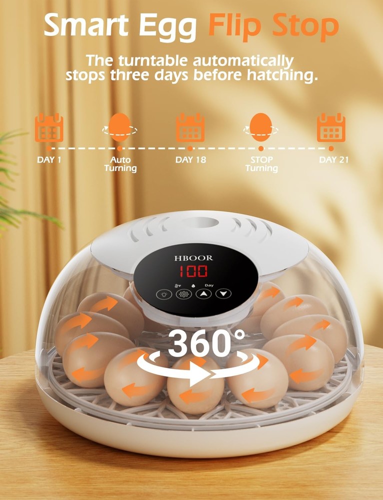 Incubators for Hatching Eggs, 12 Egg Incubator with Automatic Egg Turning and...