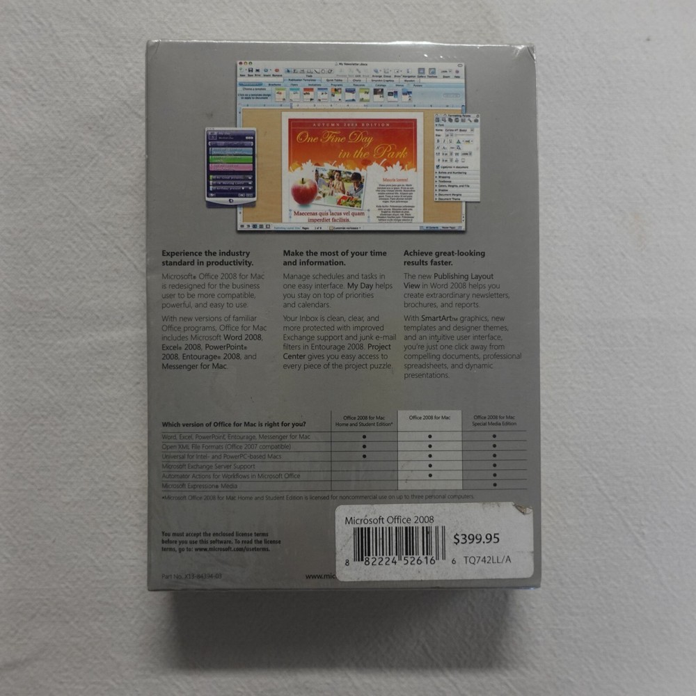 Microsoft Office 2008 Full Version for Mac 731-01727