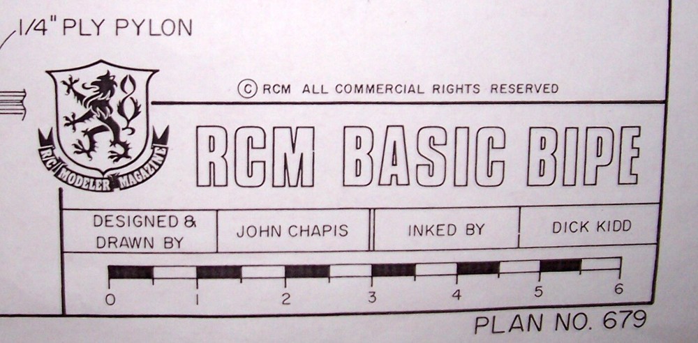 RCM BASIC BIPE MK II PLAN + CONSTRUCTION ARTICLE for 35" Span RC Model Airplane