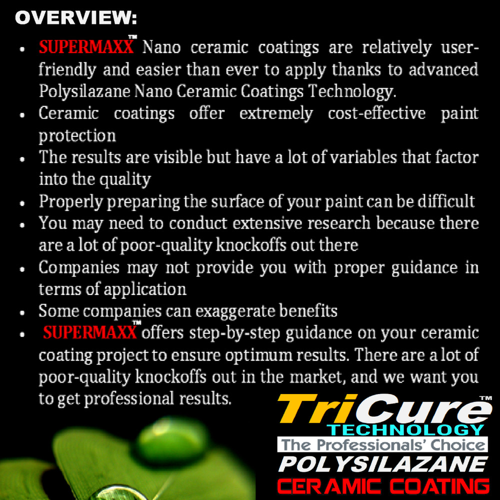 CERAMIC CAR COATING 'ADVANCED PAINT PROTECTION' POLYSILAZANE "TRICURE TECHNOLOGY