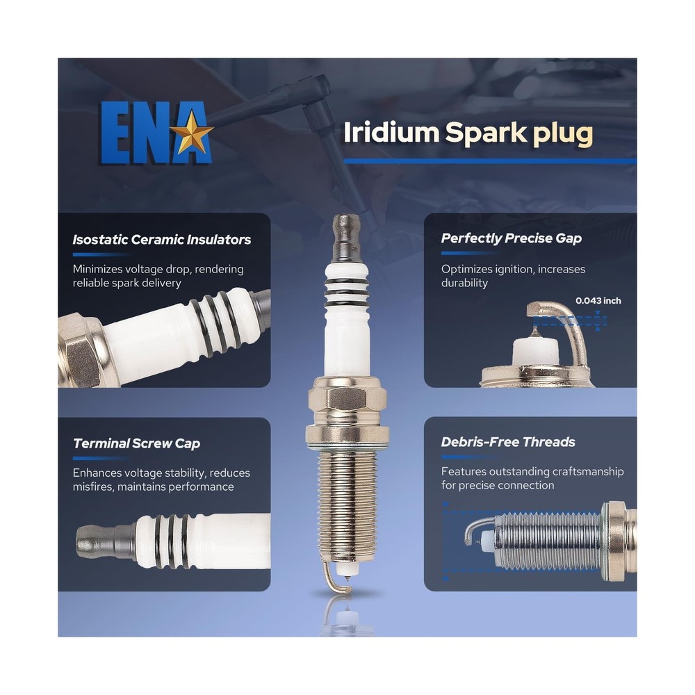 ENA 8 Ignition Coil Pack 16 Iridium Spark Plug Compatible with Chry... Fast Ship