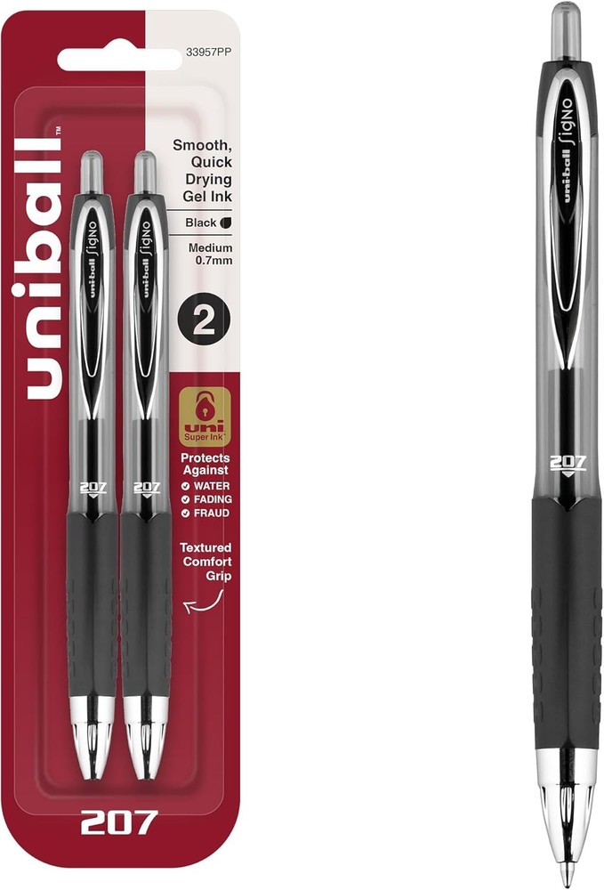 uniball 207 Retractable l Pens, Medium Point, Bla
