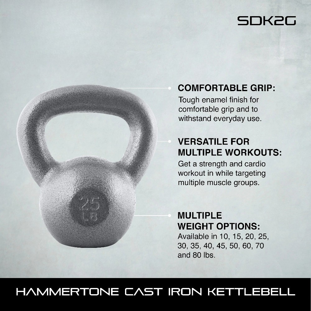 Cast Iron Kettlebell, Single, 20-Pounds