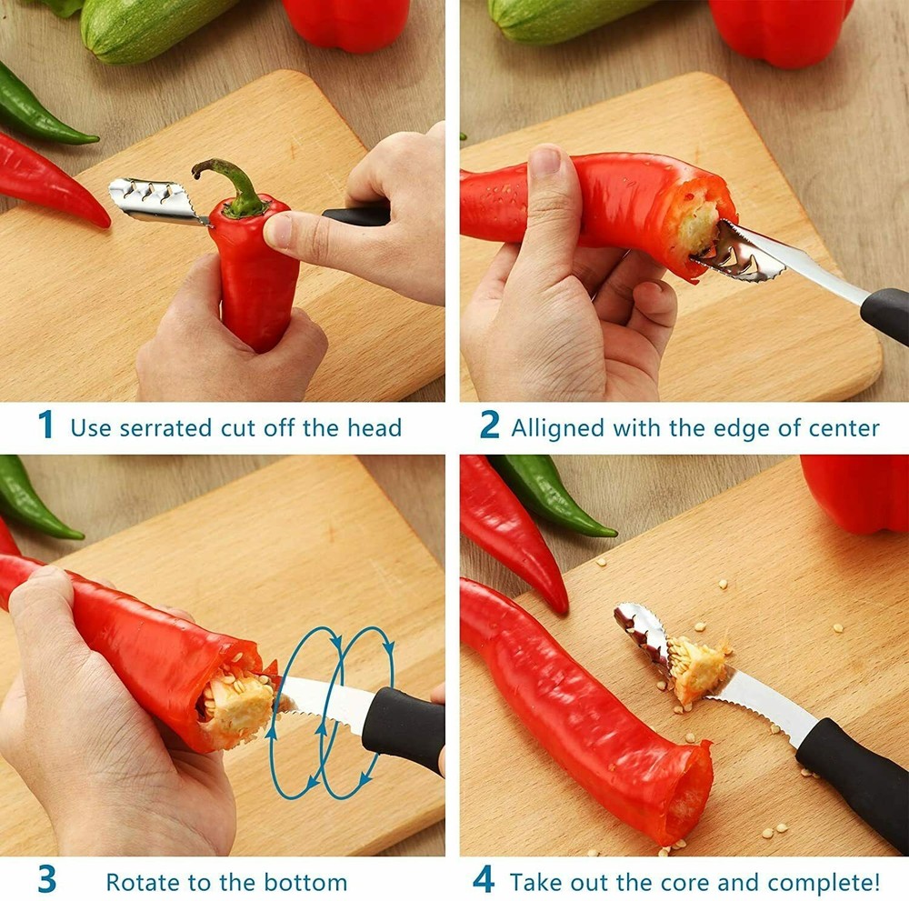 Kitchen Chili Pepper Corer Fruit Vegetable Core Remover Tool Best Kitchen Tool
