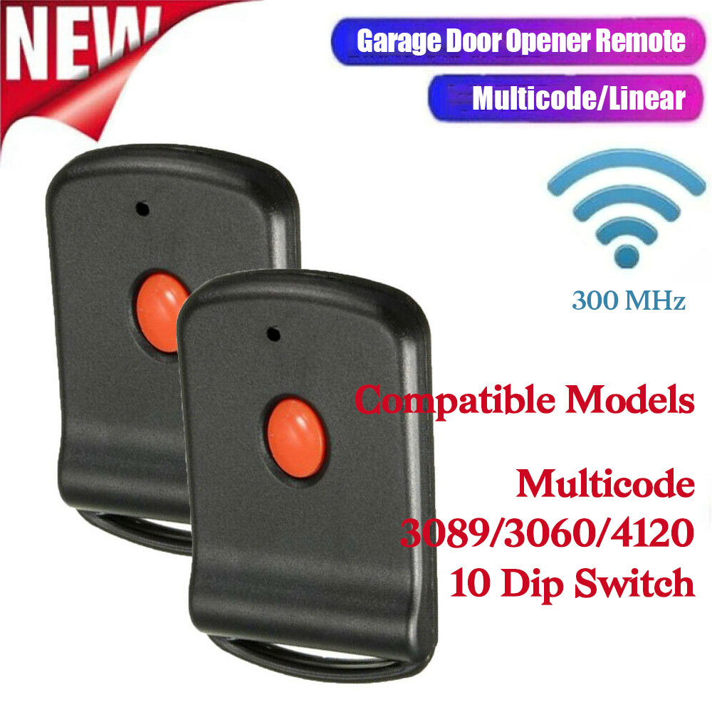 2-Pc Multi-Code 3089 MultiCode 308911 Linear MCS308911 Garage Gate Remote 300mhz
