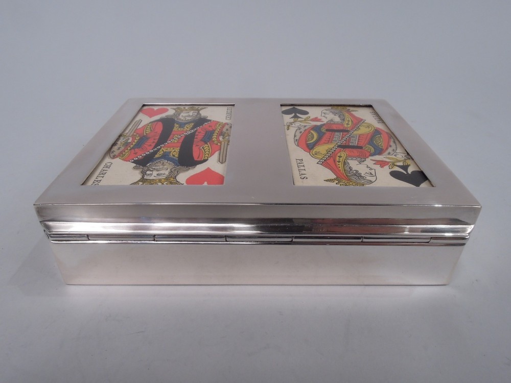 Hermann Bauer Playing Card Box German 835 Silver