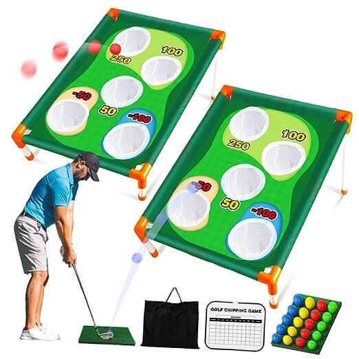 Golf Cornhole Game Golf Corn Hole Set Chipping Golf Game 2 Pack Golf Cornhole