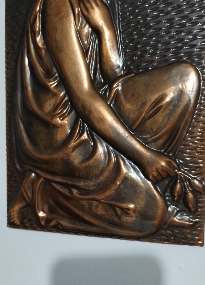 VINTAGE EMBOSSED COPPER RELIEF ARTWORK - 11"×7"