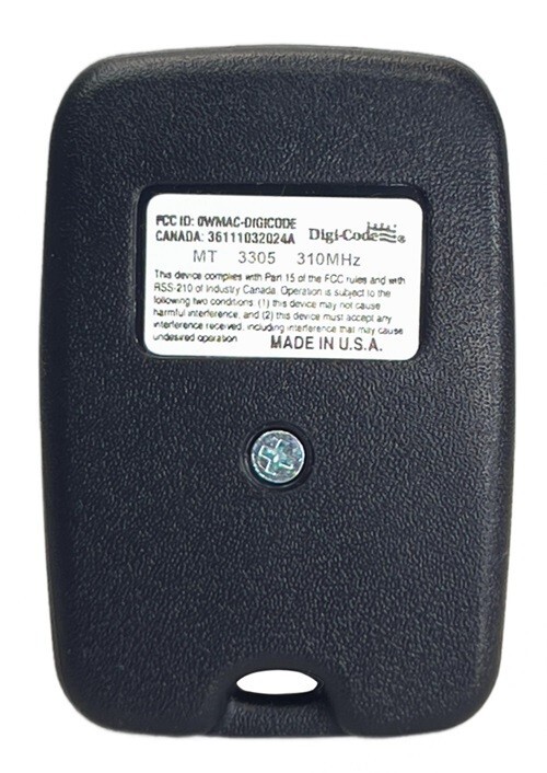 Digi-Code DC-DT1 310MHz 1 Button Delta 3 Compatible KeyChain Remote DNT00026