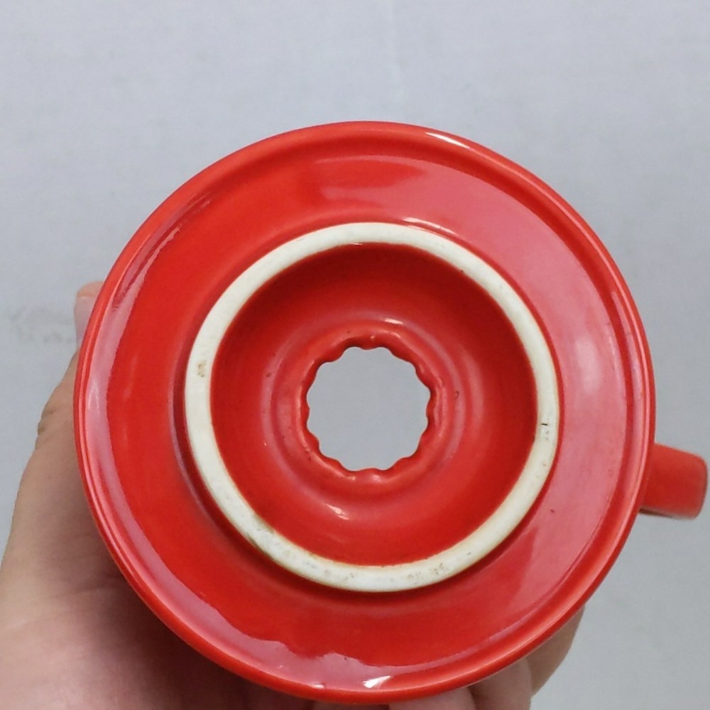MeCraft Red Ceramic Pour Over Coffee Dripper Cone Mug Style Brewer Single Cup