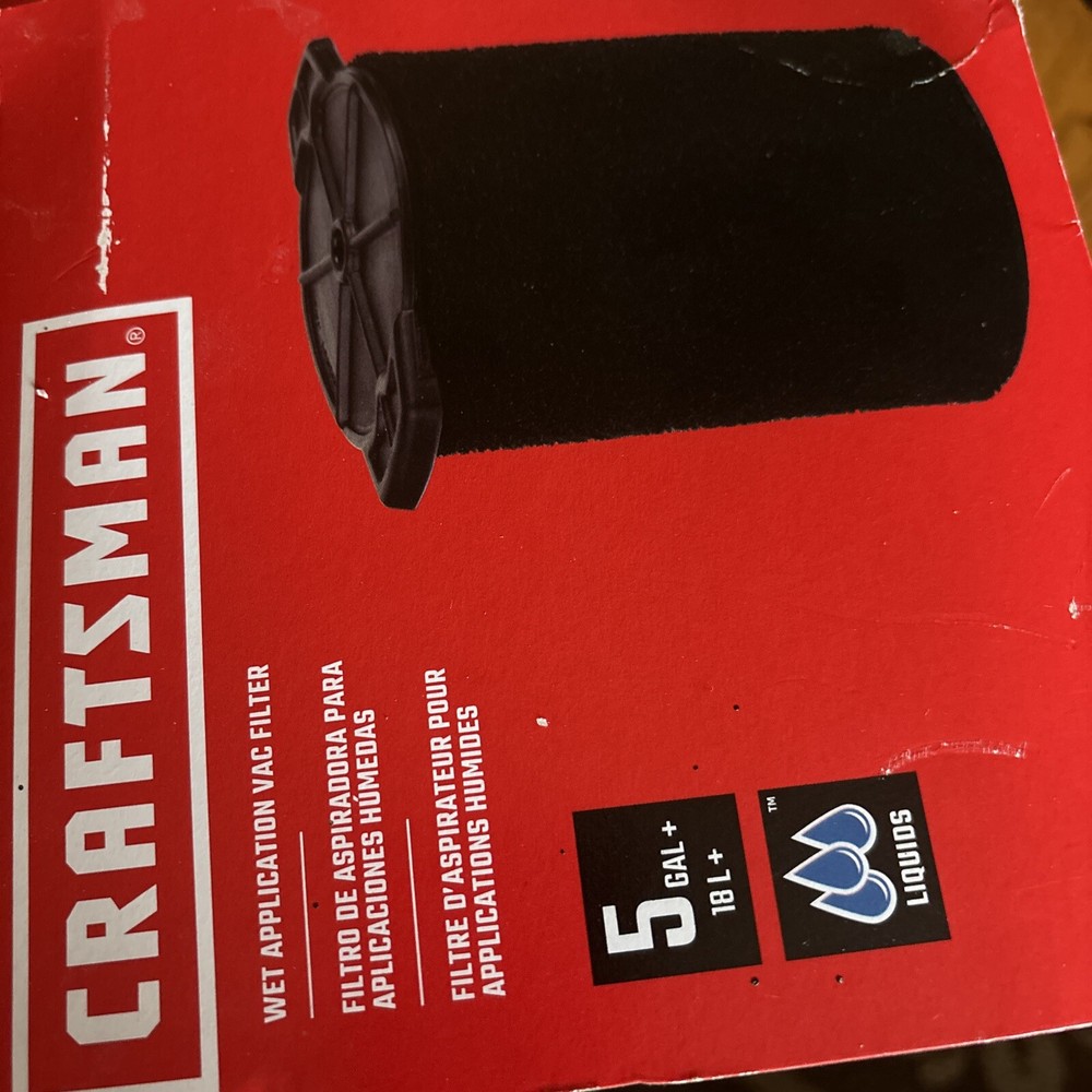 Wet App Vac Filter 15 Oz Craftsman Black