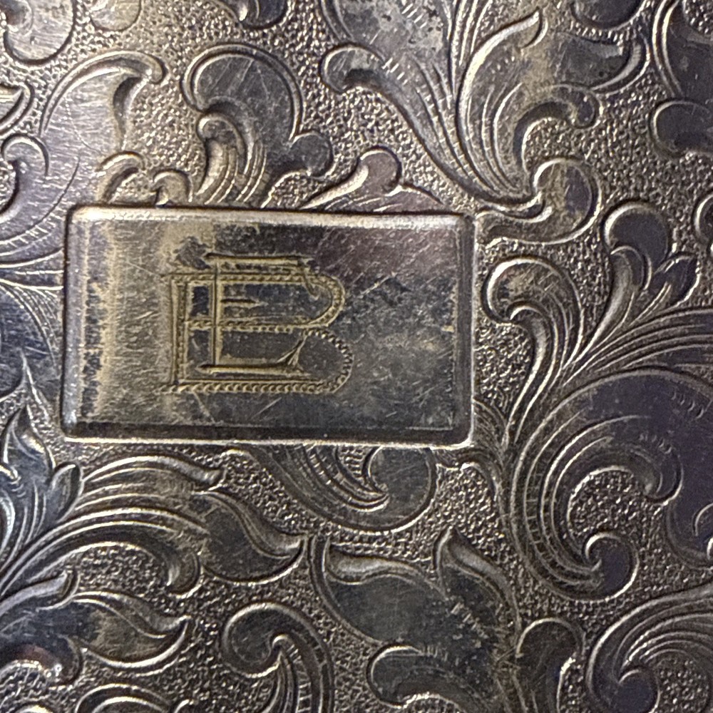 Alpacca Silver Engraved Cigarette Case