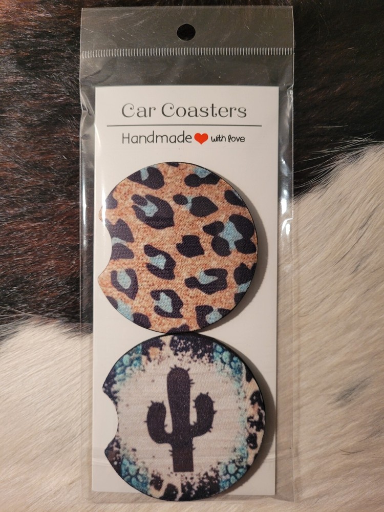 Car Cup Coasters Western 2pcs