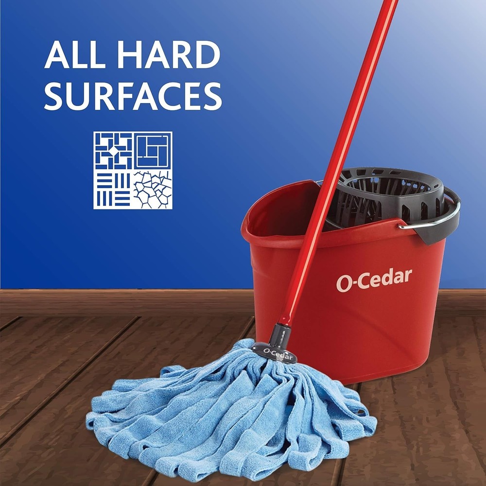 O-Cedar Microfiber Cloth Mop Refill Blue – Washable Reusable Pad