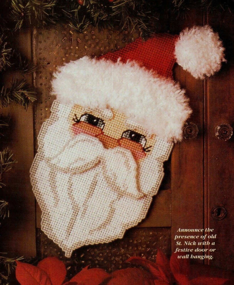 SANTA'S WATCHING CHRISTMAS PLASTIC CANVAS PATTERN INSTRUCTIONS