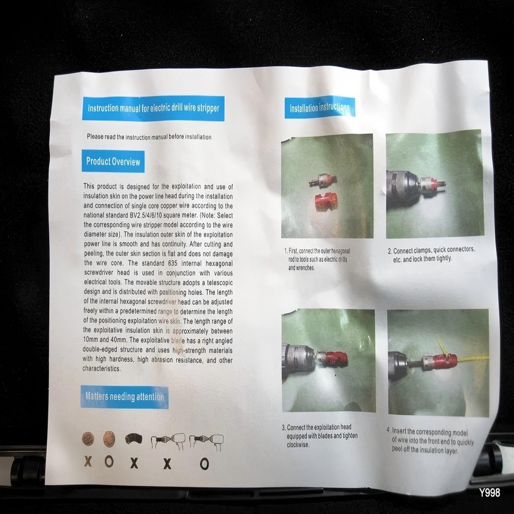 Upgrade Wire Stripper For Drill Wire Stripping Twisting Tool Electrical W/ Case