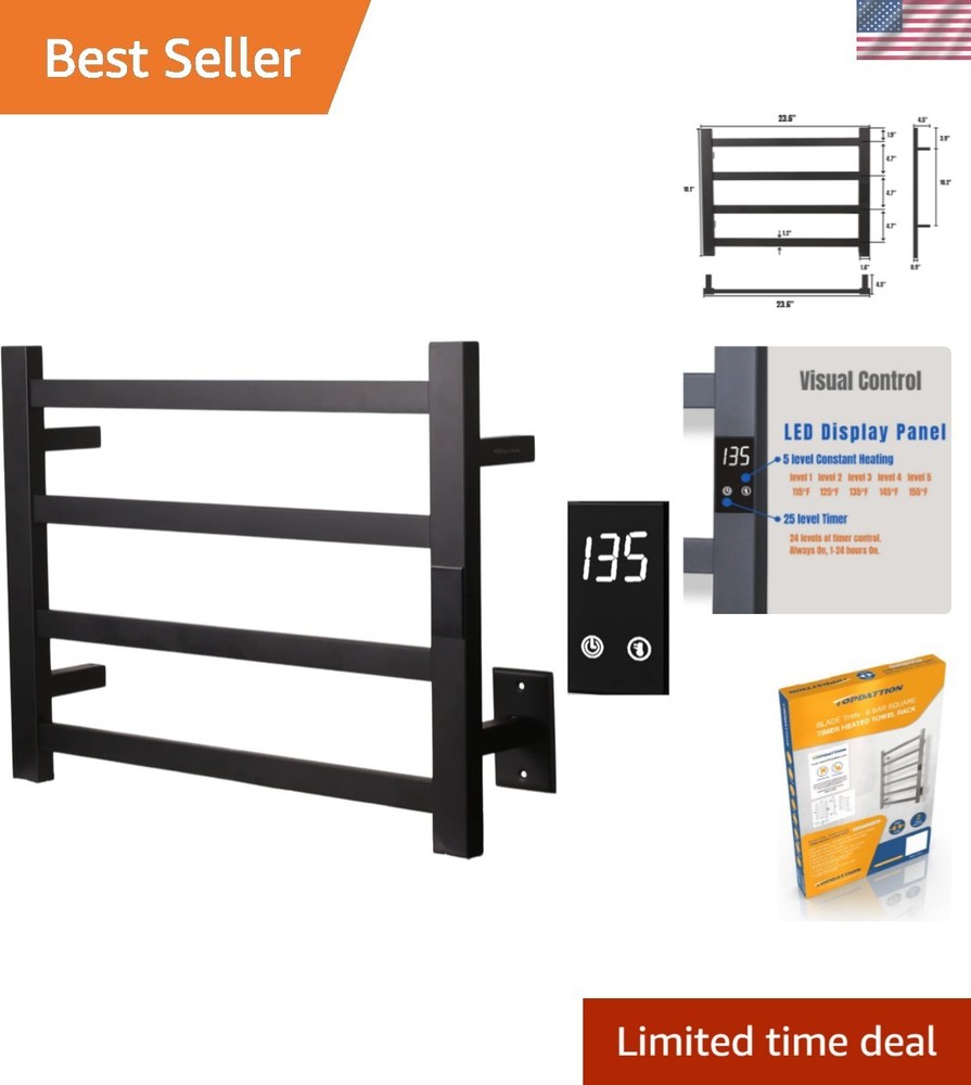 Electric Towel Warmer | Super Thin | with Timer & Temperature Multi-Level Adj...