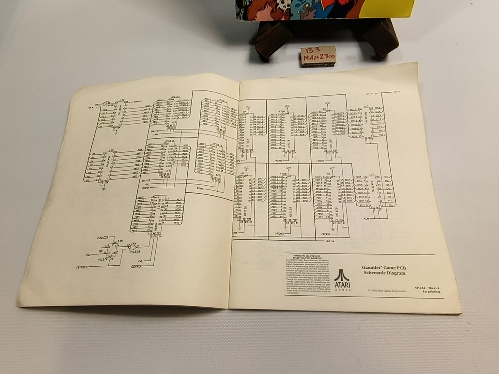 1985 ATARI GAUNTLET OPERATORS MANUAL AND SCHEMATIC PACKAGE SUPPLEMENT