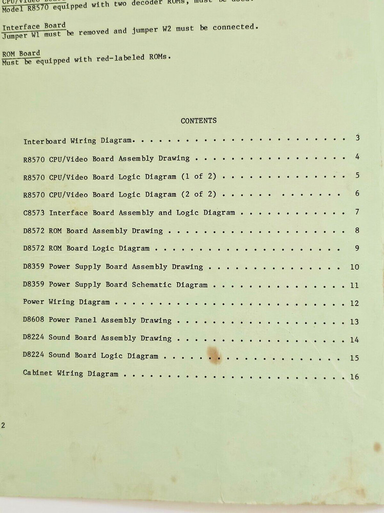 WILLIAMS DEFENDER COCKTAIL VIDEO GAME SCHEMATICS MANUAL & 3 SHEETS