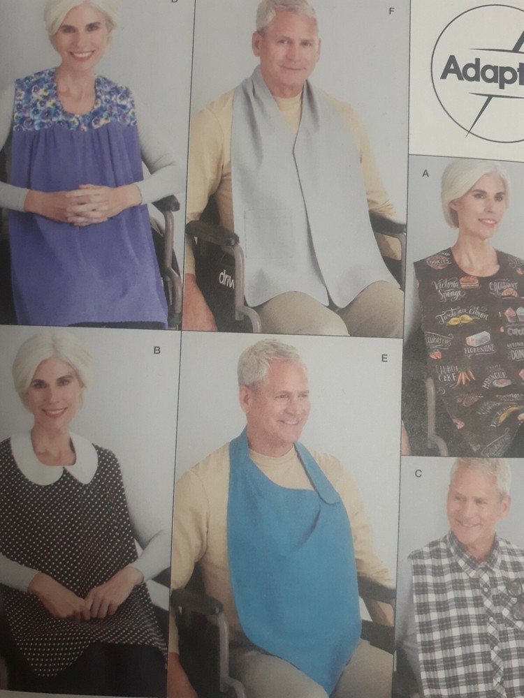 Bib Adults Feeding Simplicity Sewing Pattern R11306 Adaptive Lap Protector Easy