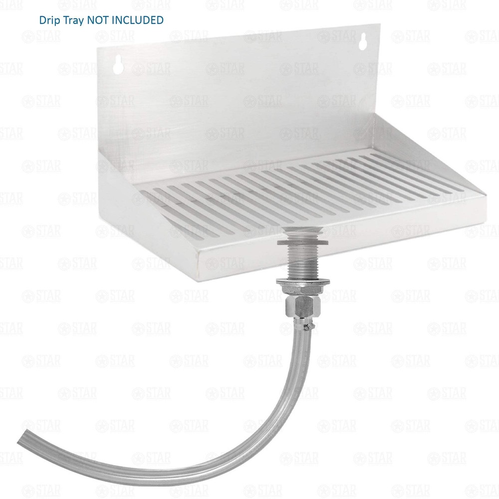 4" Kegerator Drip Tray Drain Kit + 3' Hose Assembly 7/8" (1/2" NPT) Threads