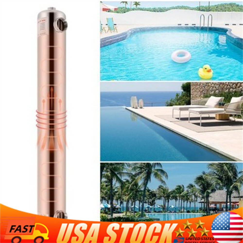 400 kBtu Pool Heat Exchanger 304 Stainless Steel Same Side Ports  1inch+2inch US