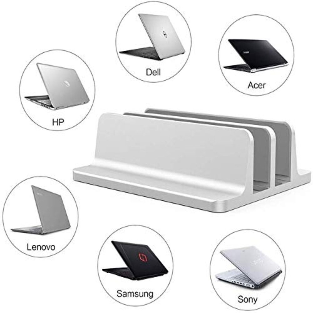 Universal Laptop Vertical Stand, Dual Desktop Stand Adjustable Note... Fast Ship