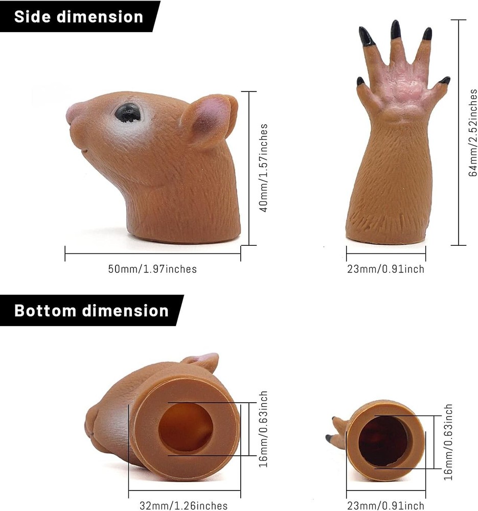 Squirrel Stocking Stuffers Finger Puppet Set, Animals Puppet Show Theater Props