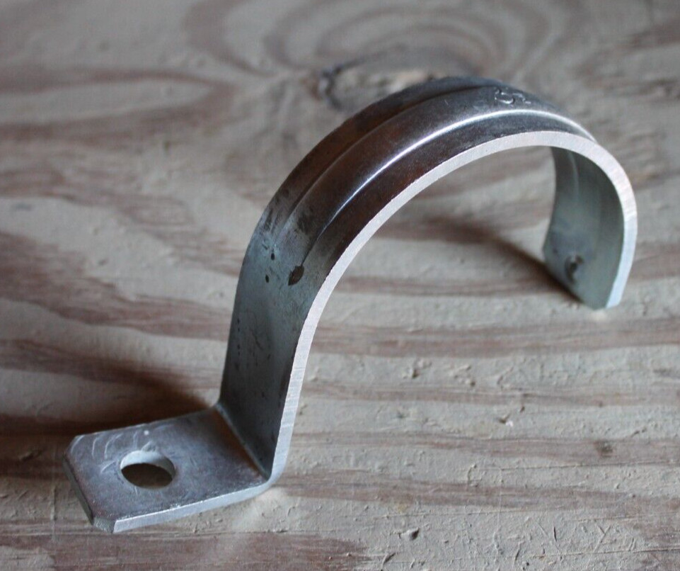 Used Unbranded Ridged 3-1/2" 1-Hole Pipe Strap