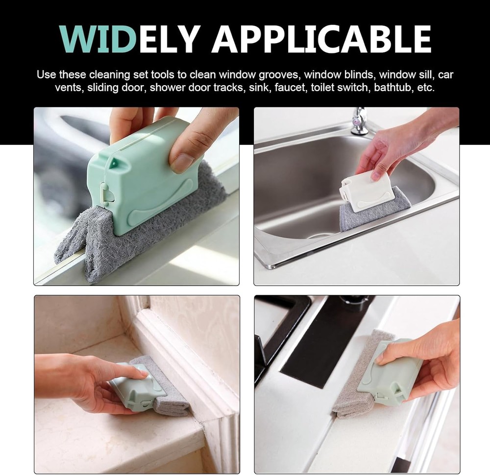 9 PCS Magic Window Track Cleaner, Multi-angle Window Groove Cleaning Brush, Sill