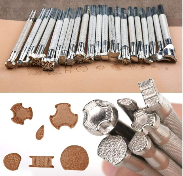 20PCS Different Special Shape Leather Stamp Set with Nylon Hammer for Working