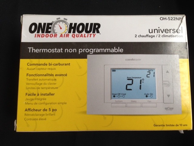 UNIVERSAL NON=PROGRAMMABLE THERMOSTAT NIB 5" DISPLAY OH-522NP