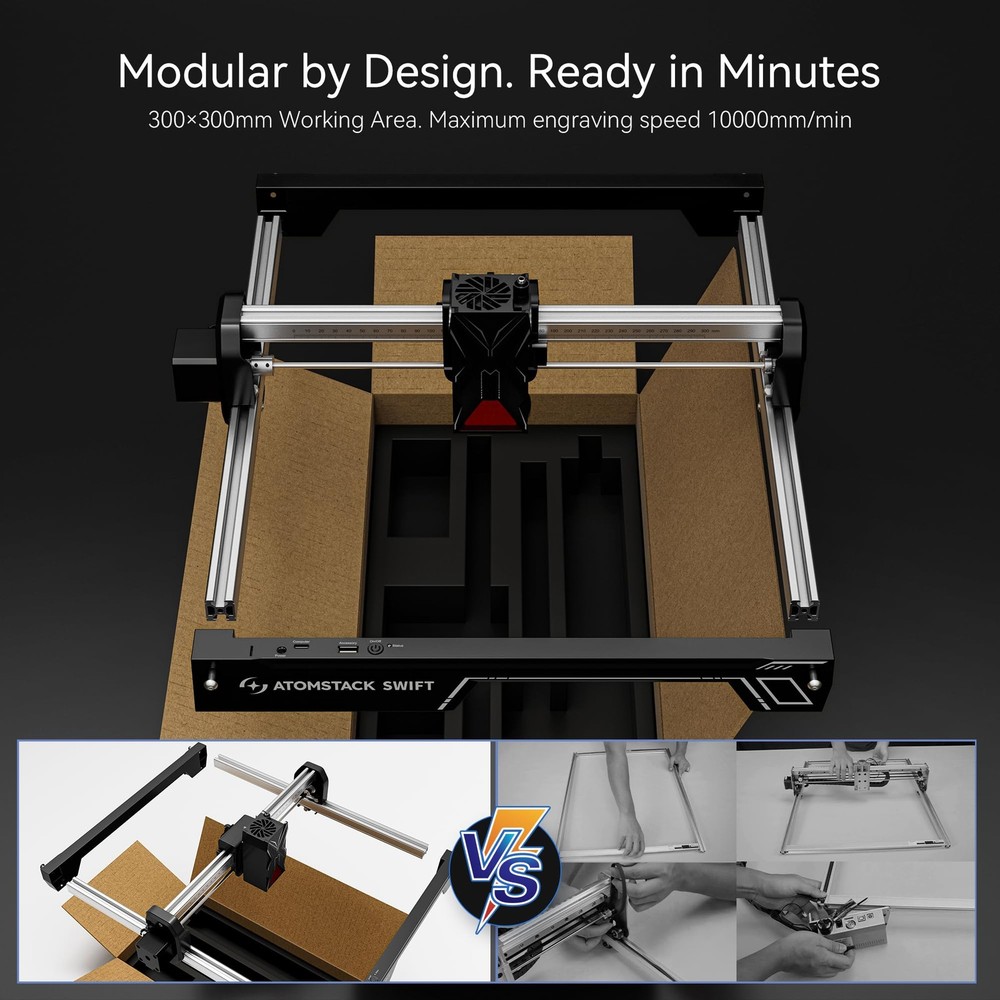 ATOMSTACK Swift 12W Laser Engraver, Black, 12w Black
