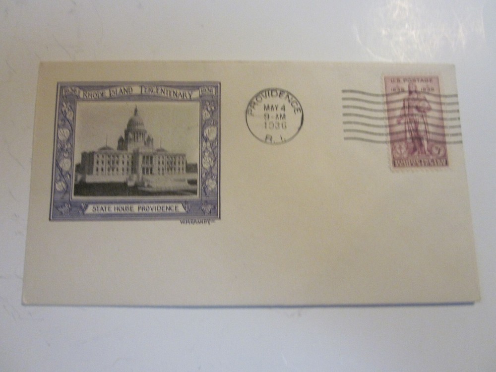 2 DIFF. US COVER 1936 RHODE ISLAND FDC SCOTTS #777 W.M. GRANDY CACHETS