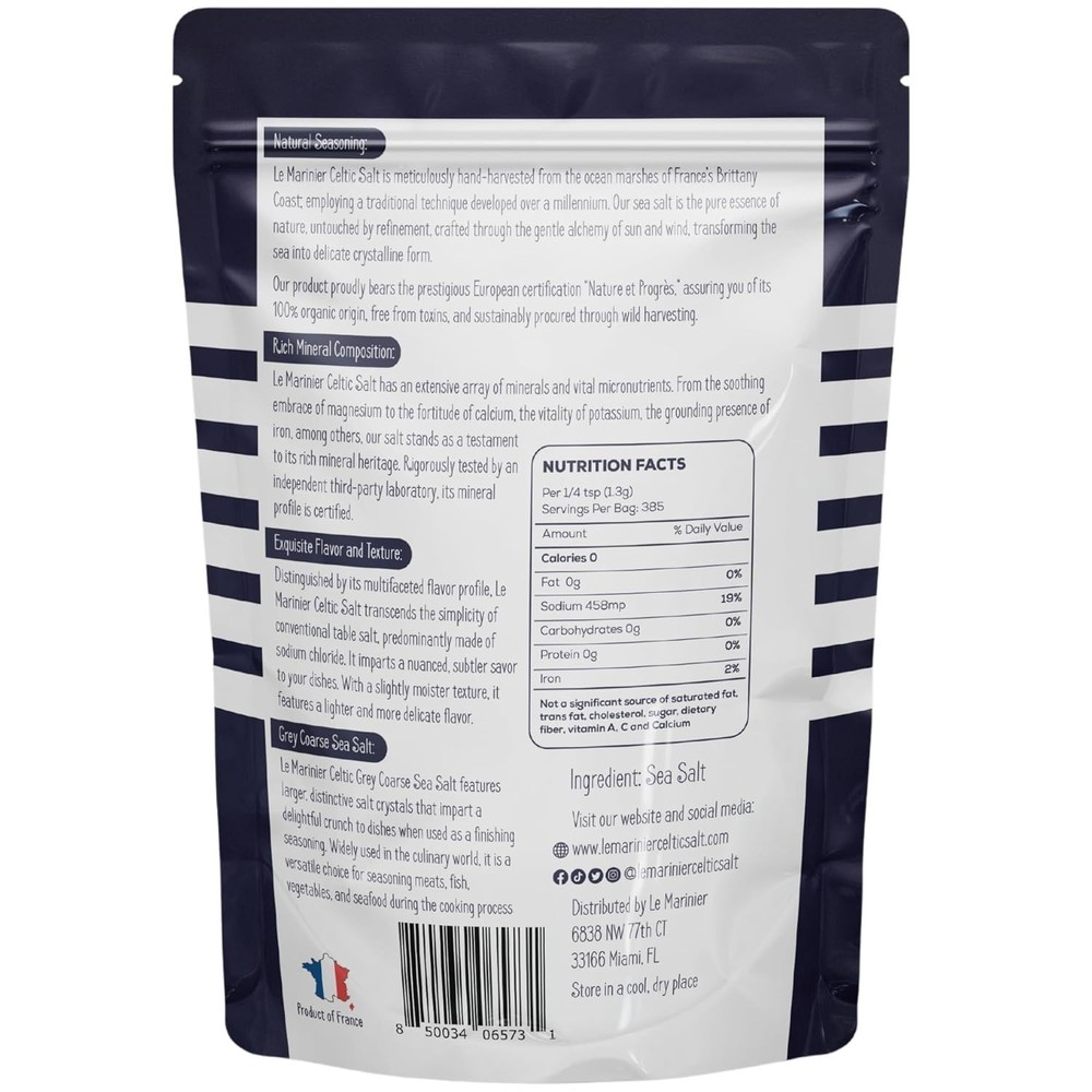 Organic Grey Coarse Celtic Salt, 100% Natural - 36oz