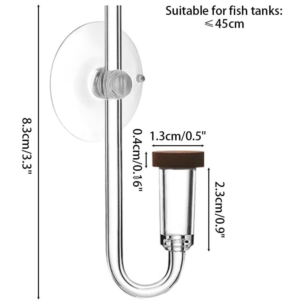 CO2 Diffuser Acrylic CO2 Reactor Diffuser for Aquarium Planted Fish Tank G9H9