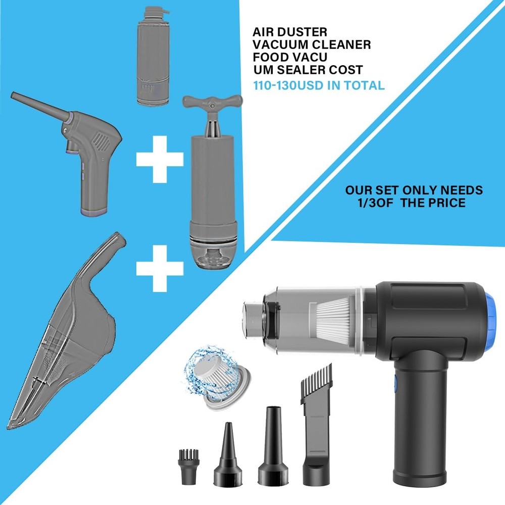 Air Duster - Computer Vacuum Cleaner - for Keyboard Cleaning - Cordless Canne...