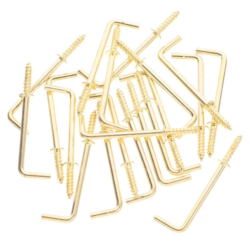 30 Pcs Right Angle Hook Hanging Hooks for Workplace Shaped Screw-in