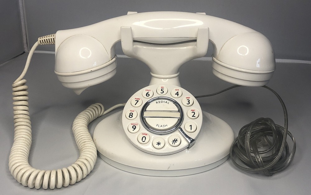 Vintage MICROTEL Landline Telephone White Model 966 Redial Flash  NOT TESTED