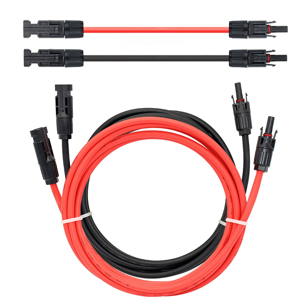 10AWG 6mm² Black & Red Solar Panel Extension Cable Silicone Flexible Wire