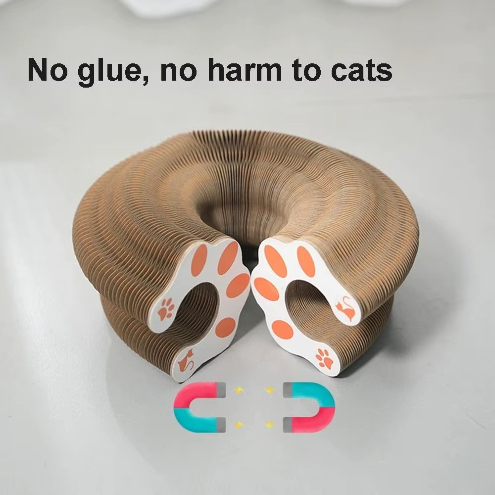 Kitty Kurlz Cat Toy Kitten Curl Magic Interactive Brown Scratching Board