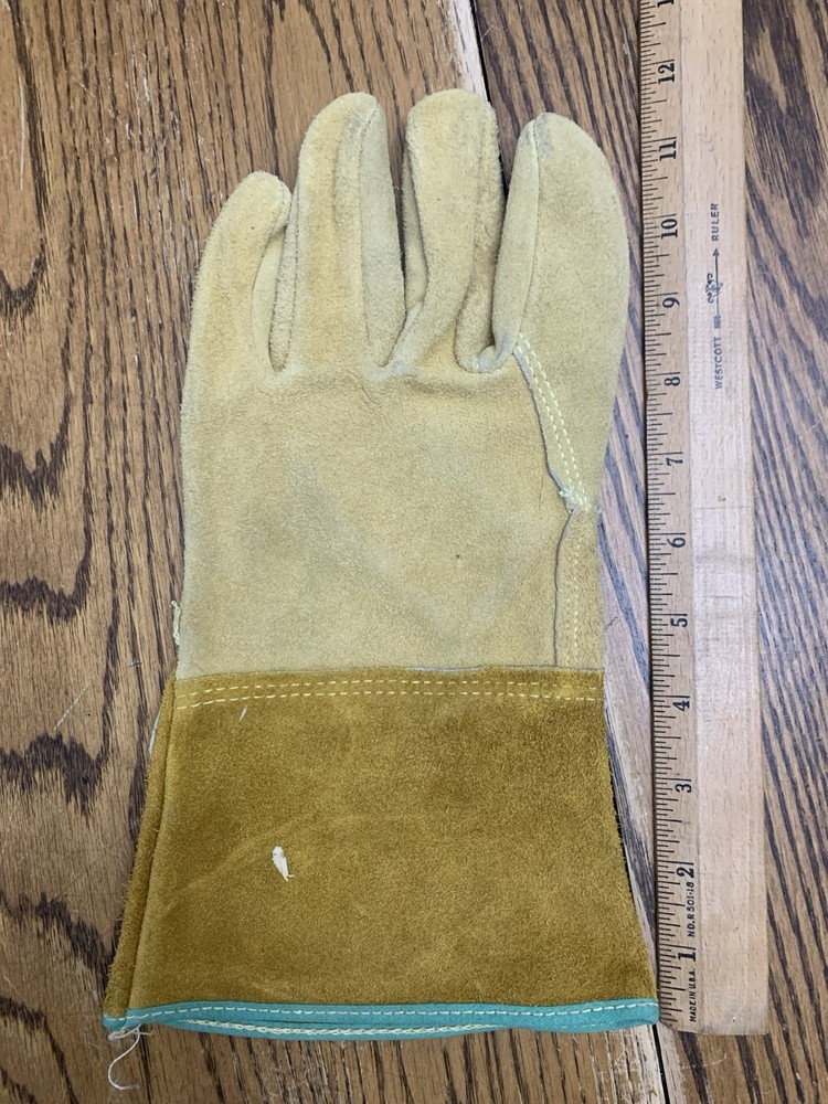 1 PAIR Heavy Duty Leather Welding Welders Protective Work Gloves LARGE