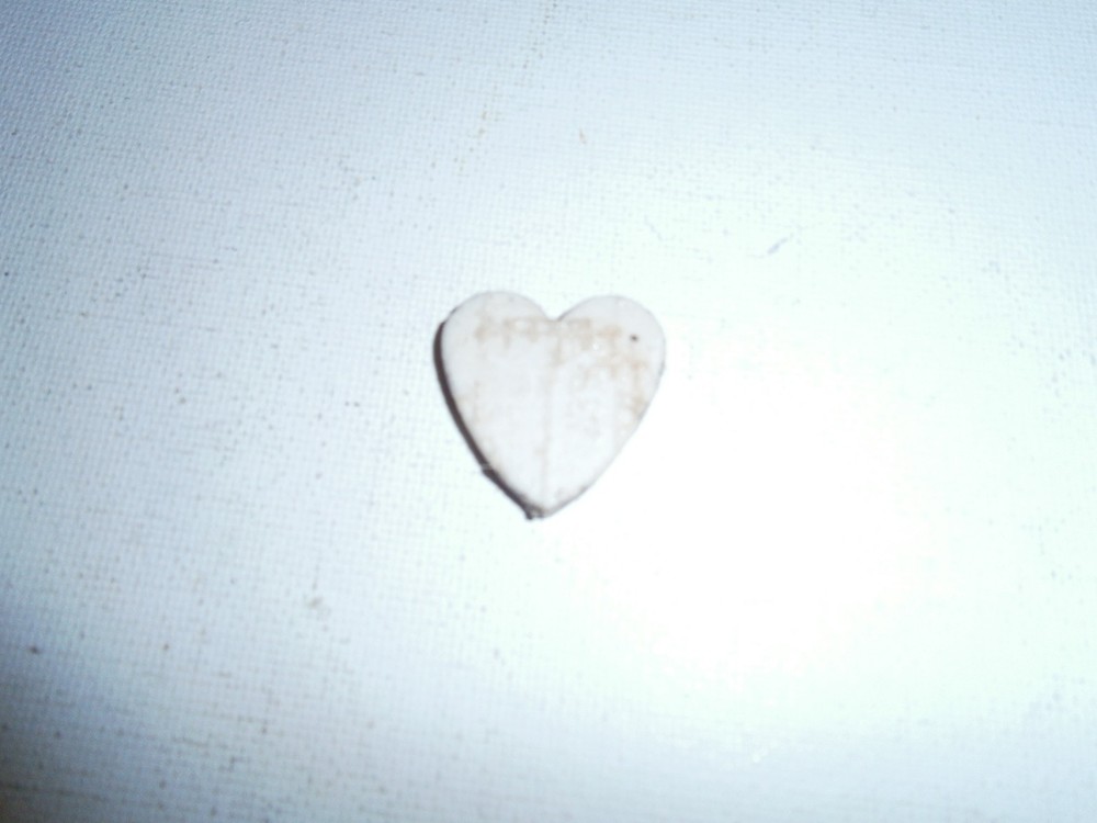 Vintage Rare Heart Shaped Glazed Tile Piece